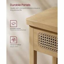 VASAGLE Console Table, Boho Entryway Table, Narrow Sofa Table, Entry Table With 2 Drawers, Behind Couch Table With Open Storage Shelf, Rounded Corners, For Living Room - Khaki - View 4