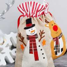 1 pieza Bolsa de regalo de Navidad, bolsa de caramelos, bolso de arpillera creativo, decoraciones navideñas, bolsas de Navidad, regalos de Navidad