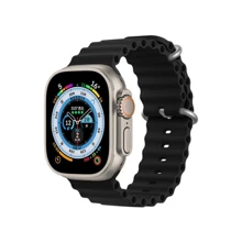 Silicone Strap For Apple Watches Series 8 Ultra And Smartwatch Iwo Hw Series 42/44/45/49MM Series 1, 2, 3, 4, 5, 6 And SE - 黑色 - 查看 1
