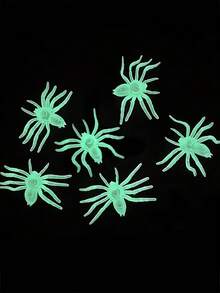 2 件 - 夜光塑料蜘蛛万圣节装饰，幻觉夜光逼真塑料假蜘蛛，适用于万圣节恶作剧装饰道具，万圣节派对场地装饰道具配件 DIY 夜光蜘蛛配件，小巧易携带，适合夜间家庭聚会、DIY 派对装饰、室内外鬼屋装饰 - 白色 - 查看 9