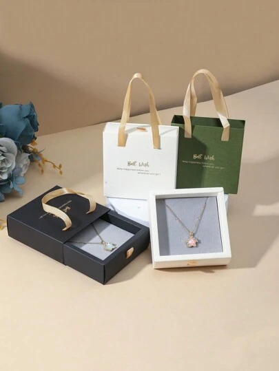 1 件女士可爱简约星形吊坠项链，适合日常佩戴，首饰盒包装（随机颜色海绵衬里）