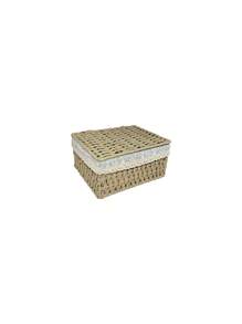 1 Pezzo Scatola da tavolo per il Contenimento, Scatola portaoggetti intrecciata in rattan di carta, Cesto di Stoccaggio con Coperchio, Cesto per riporre Vari Oggetti, Snack, Prodotti Cosmetici, Cucina, Giocattoli, Cesto Portaoggetti per Cosmetici, Cesto