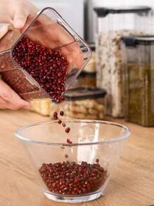 Kit 12 Airtight Acrylic Pots With Lid 2.2L 1.6L 800ml Groceries Kitchen Decoration Utensils - 無色 - 查看 4