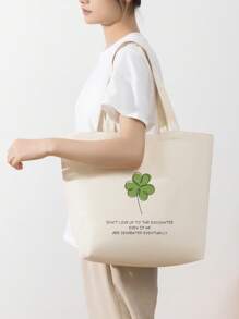 1 pieza Bolsa de lona portátil de gran capacidad, de color beige sólido, adecuada para niñas, estudiantes de secundaria/preparatoria/universidad para la escuela, el camino al trabajo, vacaciones; adecuada para trabajadores de oficina, empleados de cuello blanco para el trabajo, el camino al trabajo, negocios, viajes de vacaciones