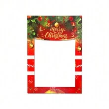 1 件 19*27 英寸圣诞照片亭道具框架派对用品 - 圣诞快乐新年派对装饰品，圣诞节 - 紅色 - 查看 4