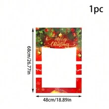 1 件 19*27 英寸圣诞照片亭道具框架派对用品 - 圣诞快乐新年派对装饰品，圣诞节 - 紅色 - 查看 2