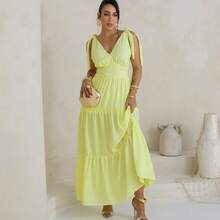 Caylla Dress With Tie Strap Style 3 Marias Moda Blogueira - Màu vàng - Xem 5