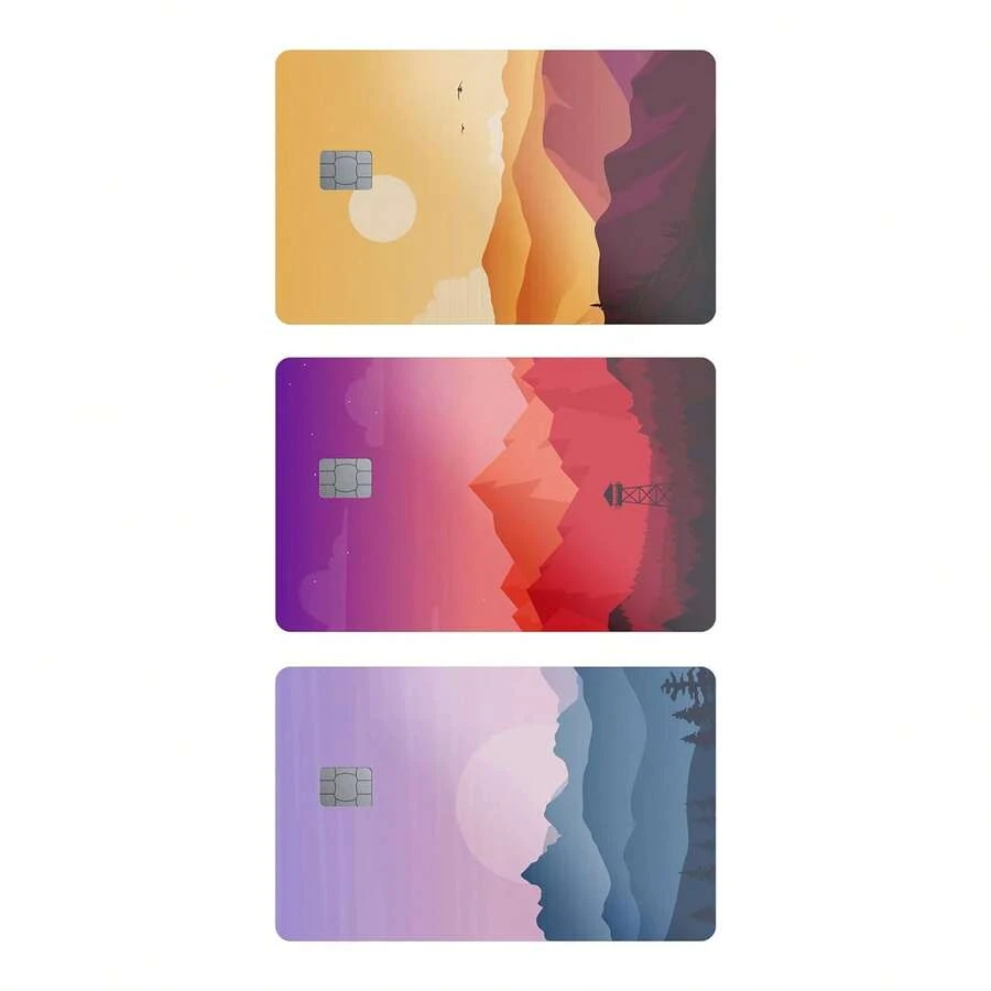 3 X 国家公园信用卡皮肤，3 种设计信用卡贴纸用作信用卡皮肤，借记卡贴纸用作借记卡皮肤 - 借记卡卡贴纸借记卡封面 - 彩色 - 查看 1