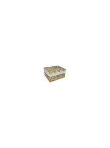 1 Pezzo Scatola da tavolo per il Contenimento, Scatola portaoggetti intrecciata in rattan di carta, Cesto di Stoccaggio con Coperchio, Cesto per riporre Vari Oggetti, Snack, Prodotti Cosmetici, Cucina, Giocattoli, Cesto Portaoggetti per Cosmetici, Cesto