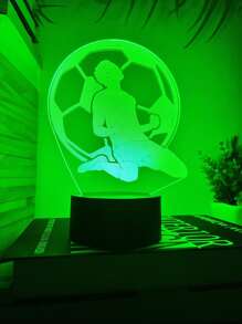 1pc Personalized 3D Football Player Night Light, Touch Switch 7-Color Changing Desk Lamp, Gift For Football Fans