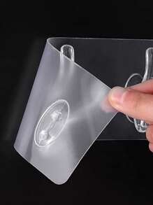 Clear Strong Wall Hook With Suction Cup For Kitchen 1/3/6 Hooks Bathroom Multipurpose - 白色 - 查看 6