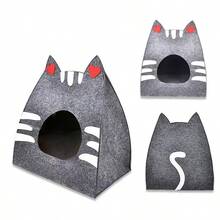 1 pieza Cama para gato de material de fieltro, portátil y adecuada para mascotas de hasta 8kg, disponible en 4 colores, para uso en todas las estaciones - Multicolor - Ver 7