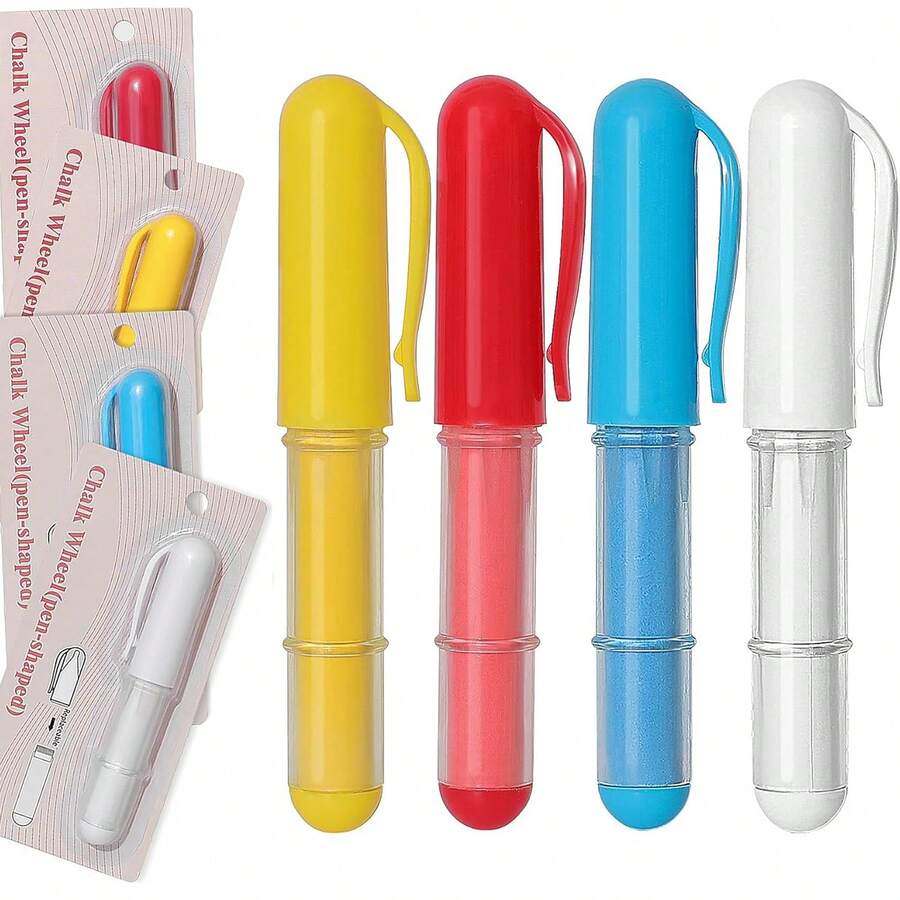 Phấn vải (Đỏ, Vàng, Trắng, Xanh) - Phấn may có thể xóa được dùng cho chần bông và may vá - Tương thích với hầu hết các loại vải (Bao bì ngẫu nhiên) - Nhiều màu - Xem 1