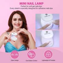 SAVILAND Almond Gel X Nail Kit - Nail Drill Kit U V Lamp For Nail 500PCS Nail Tips And Glue Gel Kit Easy Use Manicure Tool For Nail Design At Home Nail Kit With Everything DIY & Salon Gift For Women - 彩色 - 查看 3