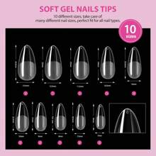 SAVILAND Almond Gel X Nail Kit - Nail Drill Kit U V Lamp For Nail 500PCS Nail Tips And Glue Gel Kit Easy Use Manicure Tool For Nail Design At Home Nail Kit With Everything DIY & Salon Gift For Women - 彩色 - 查看 2