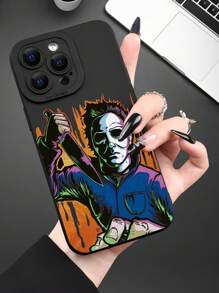 1 pezzo Custodia per telefono nera opaca soft e protettiva con grafica design grafico di mostri horror, regalo personalizzato di per amici, famiglia, se stessi o coppie, compatibile con dispositivi Apple e Samsung - nero - Visualizzare 1