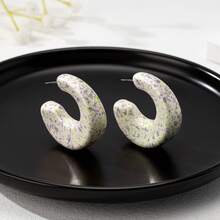 1 对彩色喷漆水滴设计方形耳钉，时尚独特 - 圓形耳環 - 查看 13