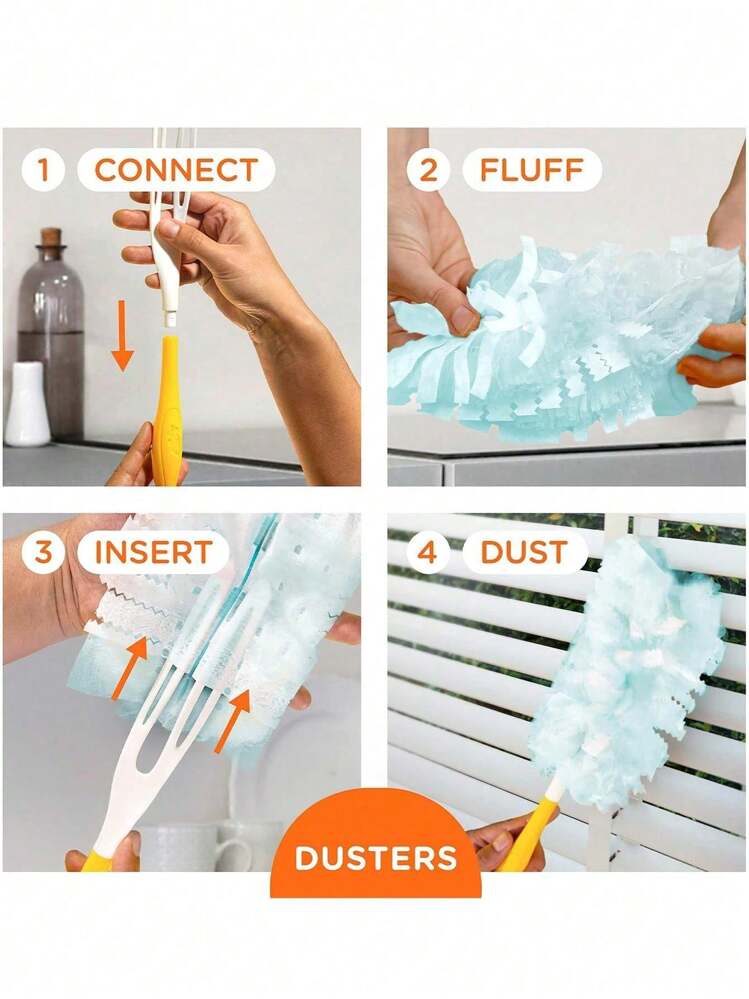 4 Packs(40pcs)3 Packs(30pcs)2 Packs(20pcs)1 Pack(10pcs) Disposable Duster Refills, Electrostatic Duster Heads Replacement - Effortless Dust Removal For Electronics, Furniture, Blinds, And Ceiling Fans – (Handle Not Included) - Cleaning Supplies, Cleaning Accessories - Multicolor - View 5