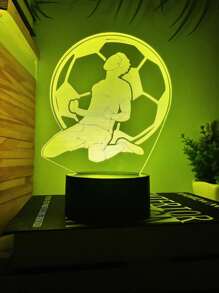1pc Personalized 3D Football Player Night Light, Touch Switch 7-Color Changing Desk Lamp, Gift For Football Fans