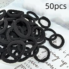 300pcs/Set Minimalist Disposable Hair Ties, Solid Color, High Elasticity Ponytail Holders, Women's Daily Style Headbands, Comfortable & Durable, Suitable For Home, School, Travel, Essential For Women (50pcs/300pcs), School Supplies, Back To School