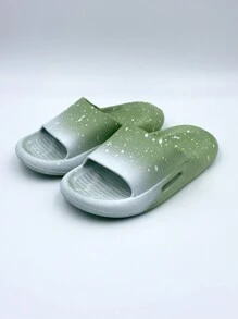 1 đôi dép đế bằng chống trượt kiểu ombre cho trẻ em, thích hợp sử dụng trong nhà/ngoài trời, nhà cửa, phòng tắm, mùa hè. - màu xanh lá - Xem 2