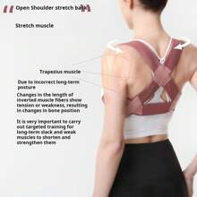 1 件可调节姿势矫正器，男女适用，隐形背部支撑，健身房配件