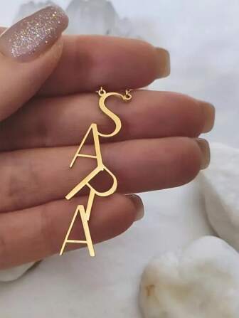 Custom Vertically Arranged Pendant Necklace, A Unique And Meaningful Gift, Warm And Unique Accessory Jewelry, Light Luxury Women's And Men's Jewelry Accessories, A Surprise Gift For Loved Ones, School Supplies, Back To School, For Office, For School, For Classroom, For Teacher Gifts, For University, For Colleague, For Dorm Rooms, For Boys And Girls, For Teenagers, Junior High School Students, Middle School Students, High School Senior High School Students, College Students, University Students, Freshman, Sophomore, Underclassmen, Delicate Romance, Silver Stylish