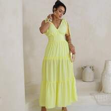 Caylla Dress With Tie Strap Style 3 Marias Moda Blogueira - Màu vàng - Xem 4