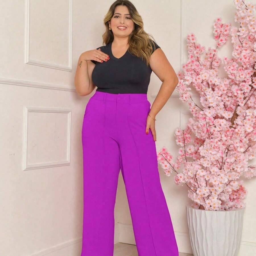 A-Lows A&L Women's Dune Pantalone Pants With Elastane - 玫瑰紅 - 查看 1