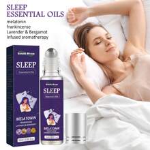 Óleo Essencial Roll-On para Dormir, Ajuda no Sono, Alivia a Ansiedade, Massagem para Dormir Rápido, Óleo Natural à Base de Plantas