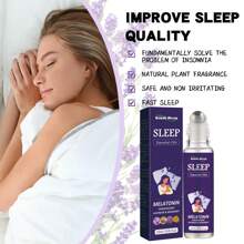 Óleo Essencial Roll-On para Dormir, Ajuda no Sono, Alivia a Ansiedade, Massagem para Dormir Rápido, Óleo Natural à Base de Plantas