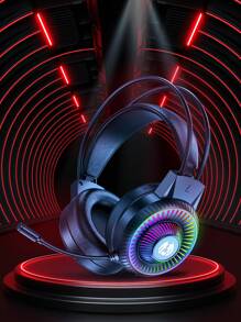 BATXELLENT Black Cat Ear RGB Lighting Gaming Headphones - Black - View 1