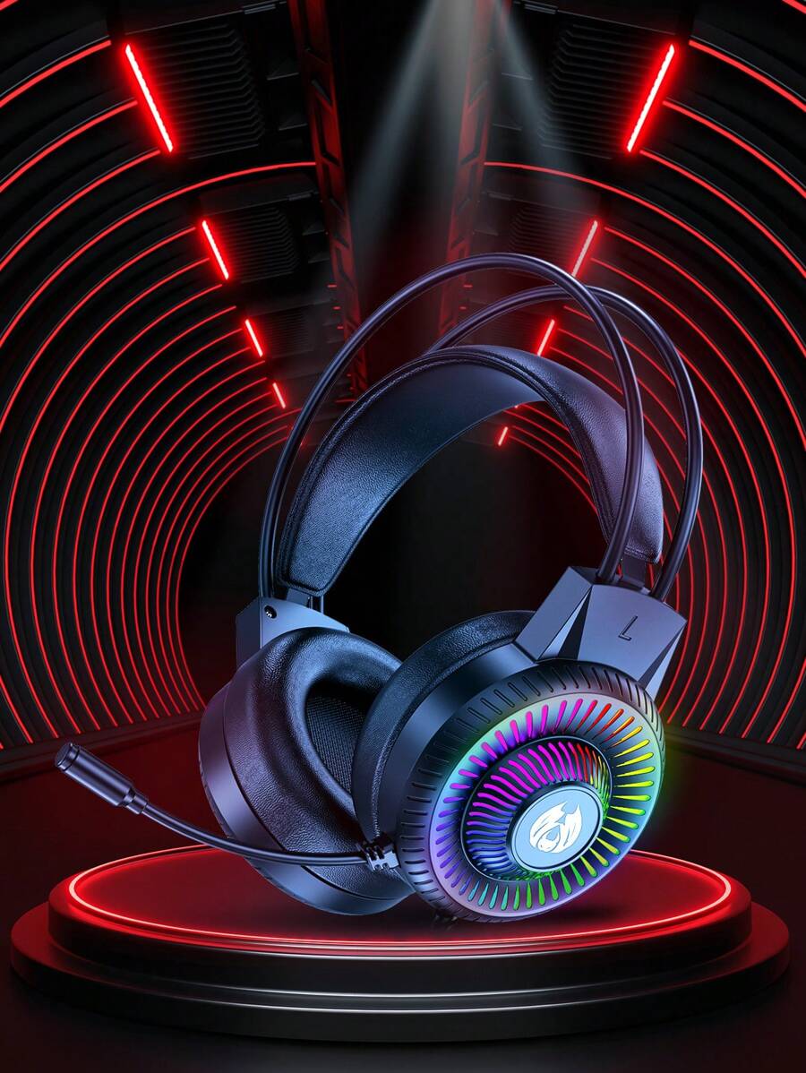 BATXELLENT Black Cat Ear RGB Lighting Gaming Headphones - Black - View 1