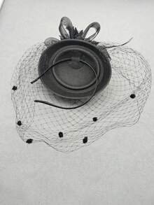 Natural Feather Fascinators Hats, Elegant Vintage Style, Suitable For Tea Party, Horse Racing Events, Parties, All Seasons - Multicolor - View 5