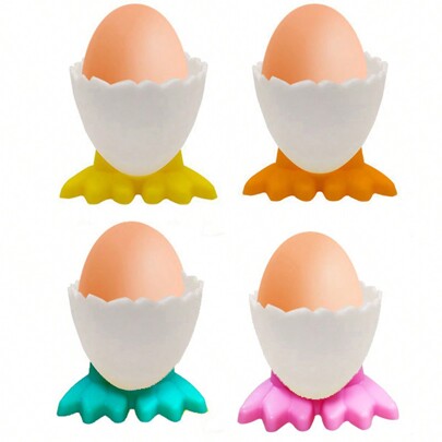 2pcs/Set Random Color Cartoon Egg Cup, Egg Tray Tableware, Creative Egg Cups