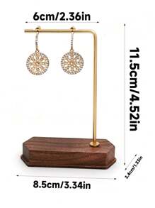 1pc Jewelry Display Stand, Copper & Wooden Necklace, Earrings, Jewelry Display, Prop For Jewelry Photoshoot, Exhibition Booth Decor - Multicolor - View 13