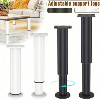 1pc Adjustable Support Legs For Furniture: Metal Construction, Suitable For TV Cabinets, Bedside Tables, And Bedroom Beds