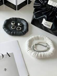 1 pieza Bandeja cerámica creativa para joyería, soporte de exhibición, almacenamiento de entrada, decoración del hogar, soporte artístico para fragancias, vuelta a la escuela - Multicolor - Ver 2