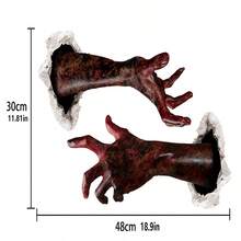 Halloween Creepy 3D Creative Ghost Hand Window Sticker, Halloween Zombie Hand Wall Sticker, Halloween Decoration - Multicolor - View 8