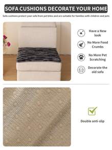 1 peça capa de almofada de flanela xadrez para sofá 1234 conjunto de proteção de assento, apoio de braço e encosto, todas as estações - Cinza escuro - Ver 6