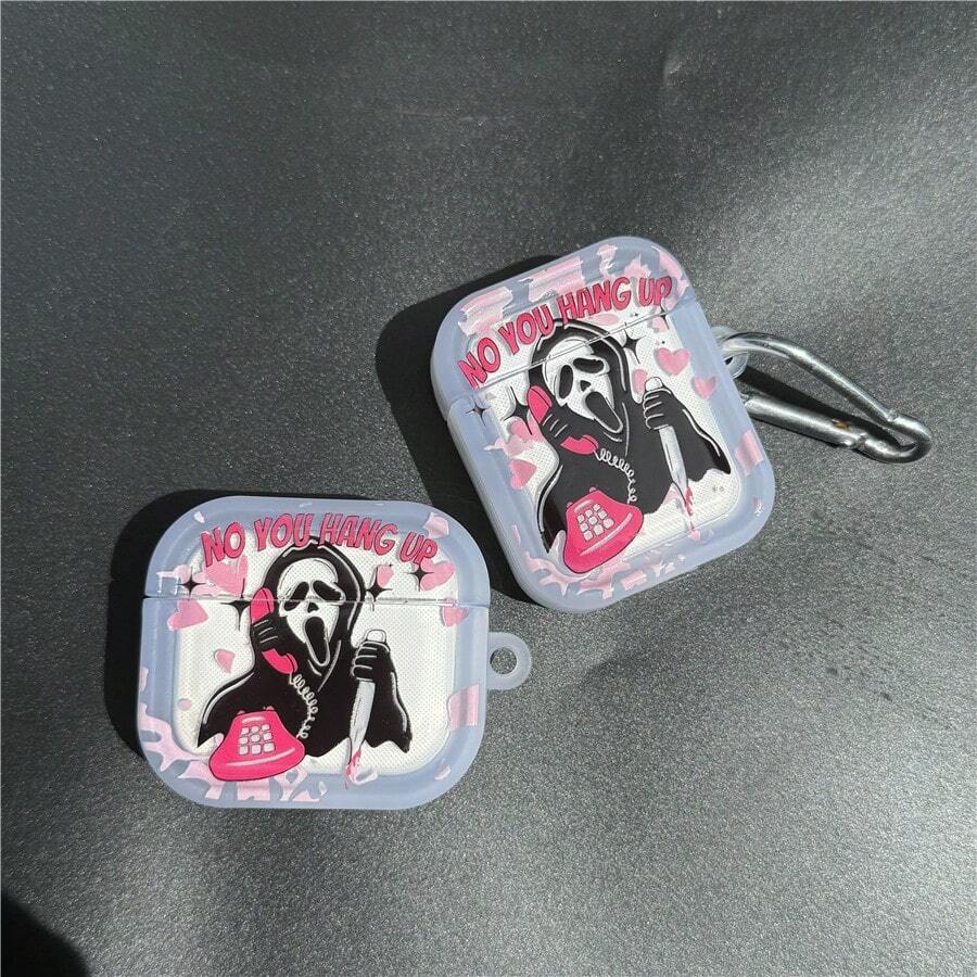 Halloween Phone Ghost Applies To Apple Airpods1/2 Generation Bluetooth Ear Case Airpodspro2 Earphone Protective Case New 3 Generation + Mountain Buckle