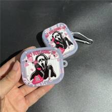 Halloween Phone Ghost Applies To Apple Airpods1/2 Generation Bluetooth Ear Case Airpodspro2 Earphone Protective Case New 3 Generation + Mountain Buckle - Funny Face + Carabiner - View 6