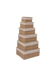 1 Pezzo Scatola da tavolo per il Contenimento, Scatola portaoggetti intrecciata in rattan di carta, Cesto di Stoccaggio con Coperchio, Cesto per riporre Vari Oggetti, Snack, Prodotti Cosmetici, Cucina, Giocattoli, Cesto Portaoggetti per Cosmetici, Cesto