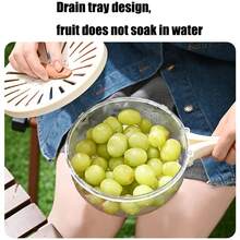 Thick Double Layer Household Drain Basket Cover Kitchen Vegetable Fruit Wash Sink Refrigerator Storage Box - Multicolor - View 3