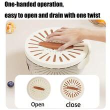 Thick Double Layer Household Drain Basket Cover Kitchen Vegetable Fruit Wash Sink Refrigerator Storage Box - Multicolor - View 6