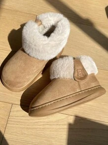 Women's Furry High-Top Boots, Thick Sole Suede Warm Lined Snow Boots For Winter - Camel - View 5