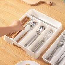 Kitchen Drawer Organizer, Divided Compartment Cutlery Organizer, Cutlery Storage Tray, Western Cutlery Organizer, Home Decoration, Christmas Gifts, Home Gifts, Room Decoration, - Multicolor - View 4