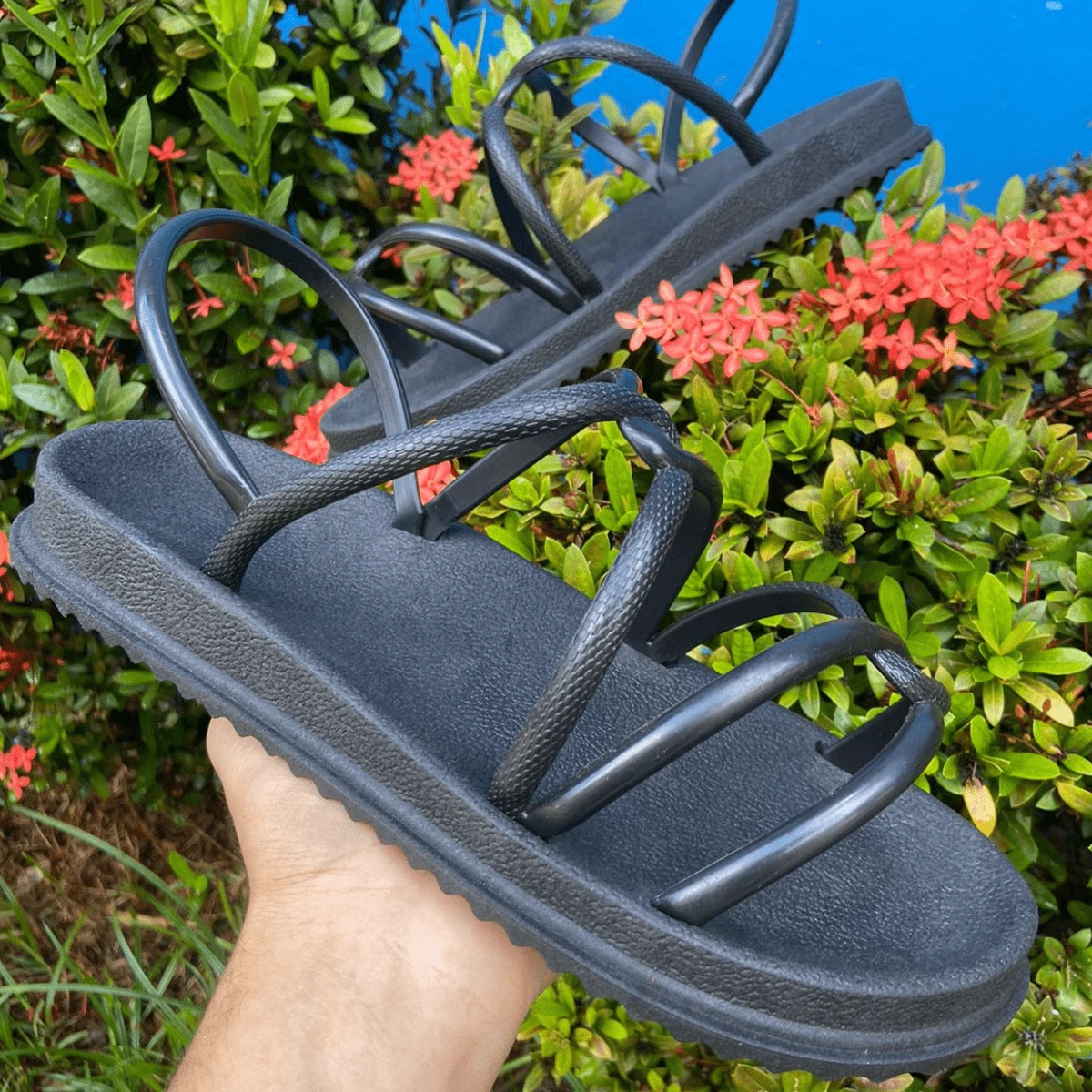 Birken Women's Injected Papete Platform Sandal Intertwined Soft Lightweight Comfortable - 黑色 - 查看 1