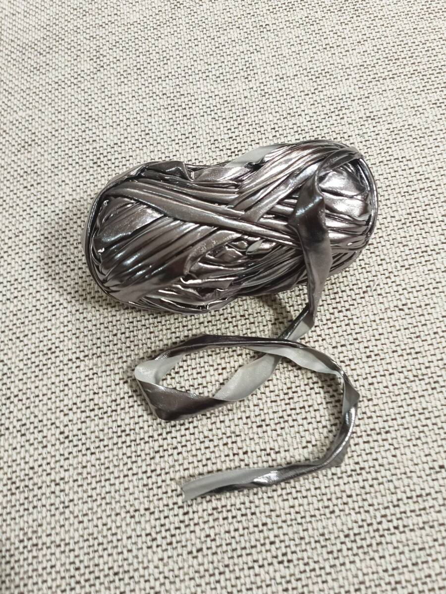 1 件金属闪光灰色柔软人造皮革面料绳，适用于 DIY 手工玩具 - 灰色 - 查看 1