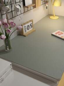 1pc Eye Protection Desk Mat, PU Leather Solid Color Tea Table Pad, Anti-Oil Tablecloth Study Computer Desk Pad, Non-Slip Back To School